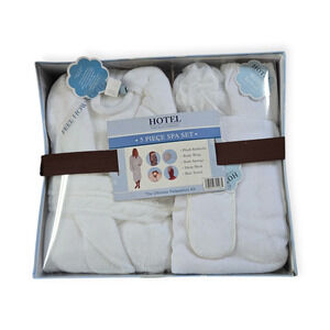 5 Piece Hotel Fine Bath Fashions Ultimate Relaxation Spa Kit New White